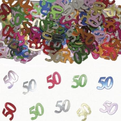 Konfetti Siffra 50 Flerfärgad