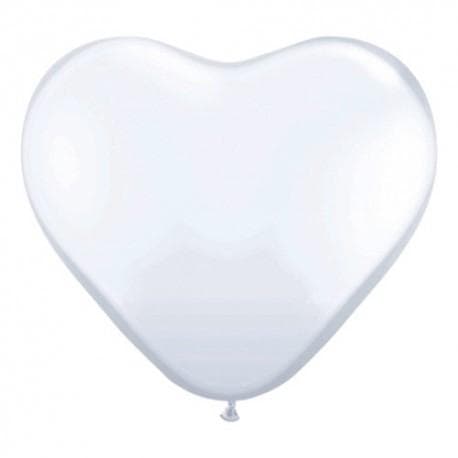 Hjärtballonger Vita (25 pack)