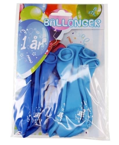 Årsballoner 1 År Blå - Tinka