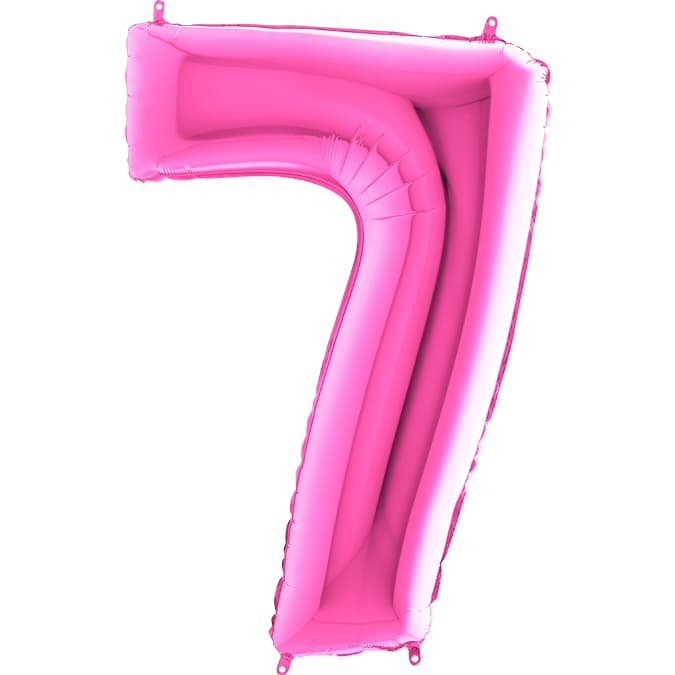Stor Sifferballong i Folie 7, Rosa