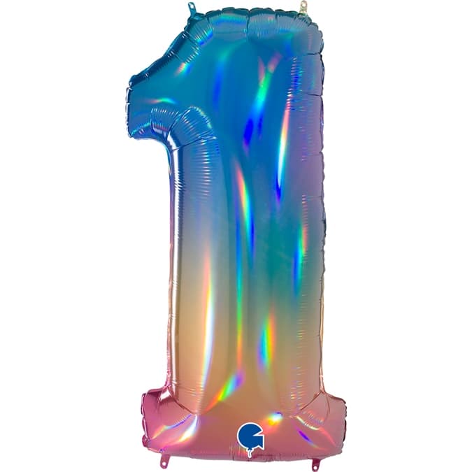 Sifferballong Rainbow 1, 100 cm - Ballongkungen