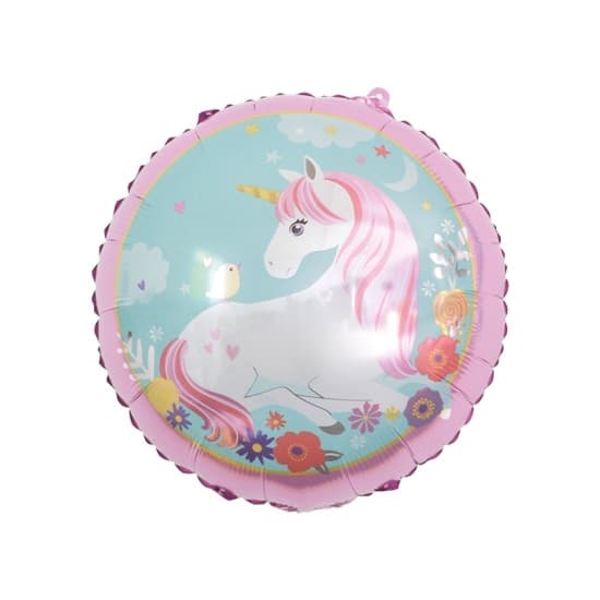 Folieballong Unicorn, Rund ,45 cm - Tinka