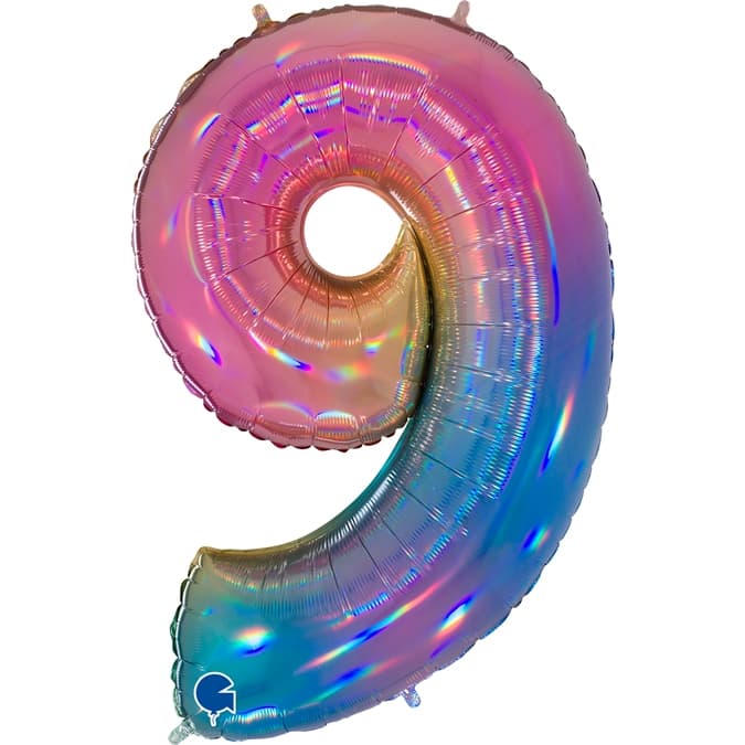 Sifferballong Rainbow 9, 100 cm - Ballongkungen