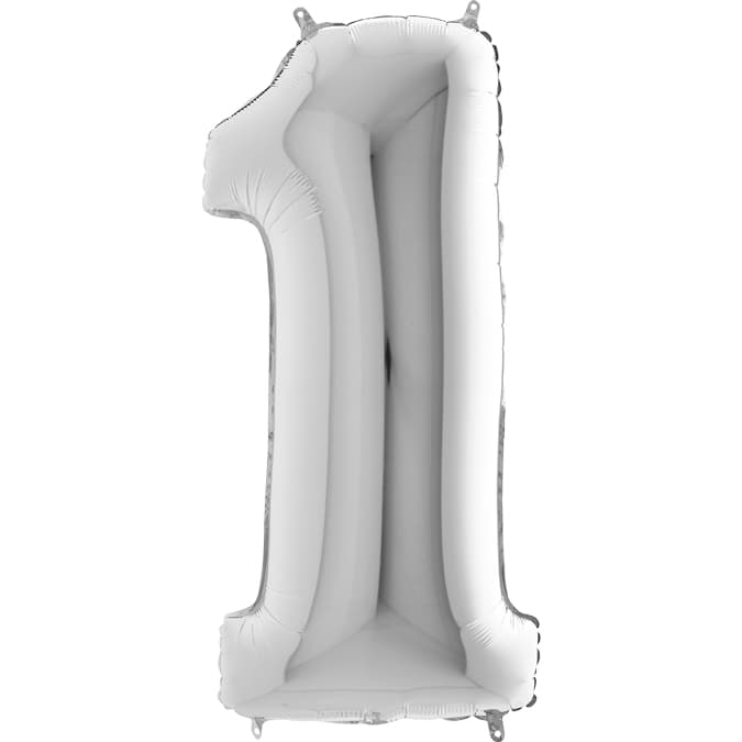 Stor Sifferballong i Folie 1, Silver