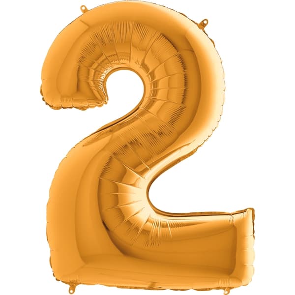 Large Number Ballon i Folie 2, Guld