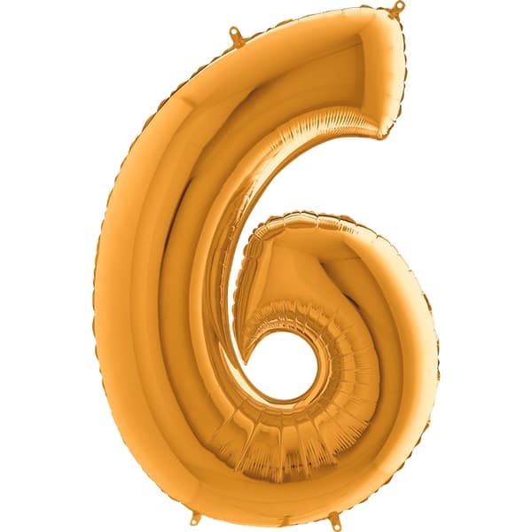Large Number Ballon i Folie 6, Guld