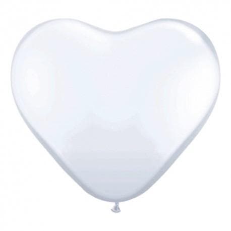 Hjärtballonger Vita ( 6 Pack )