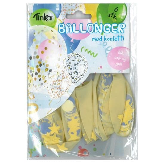 Konfetti Ballong med Guld/Silver/Blå Konfetti - Spader