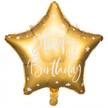 Folieballong Happy Birthday Stjärna