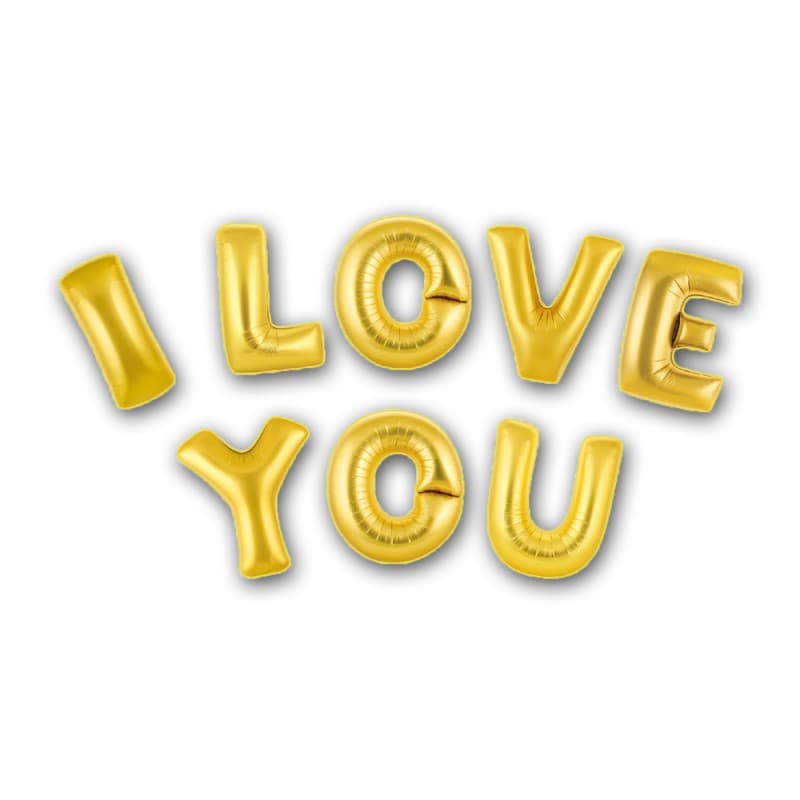 I LOVE YOU folieballonger / alla hjärtansdag ballonger/Guld I LOVE YOU ballonger