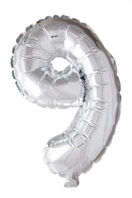 Folieballong siffror 0-9 i silver 41 cm