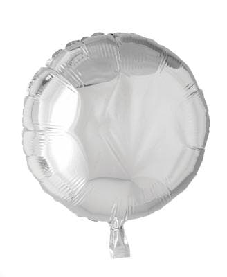 Folieballong, rund, silver 46 cm