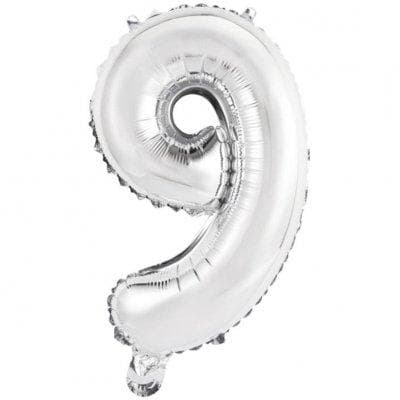Folieballong - Siffra i silver (0-9 75cm) (9)
