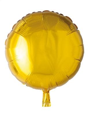 Folieballong, rund, guld, 46 cm