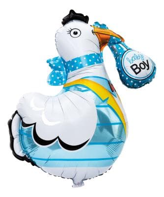 Folieballong Storken Blå, 78 cm