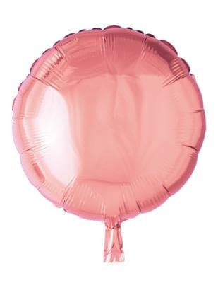Folieballong, rund, rosa, 46 cm