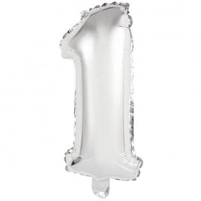 Folieballong - Siffra i silver (0-9 75cm) (4)