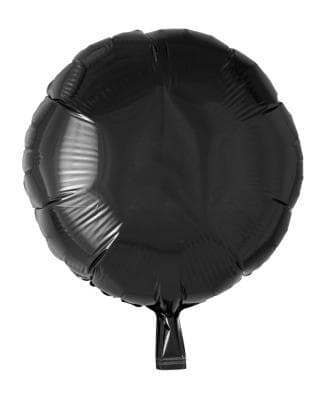 Folieballong, rund, svart, 46 cm