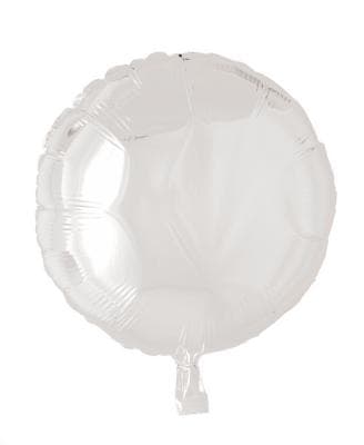 Folieballong, rund, vit, 46 cm