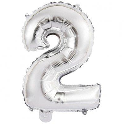 Folieballong - Siffra i silver (0-9 75cm) (2)