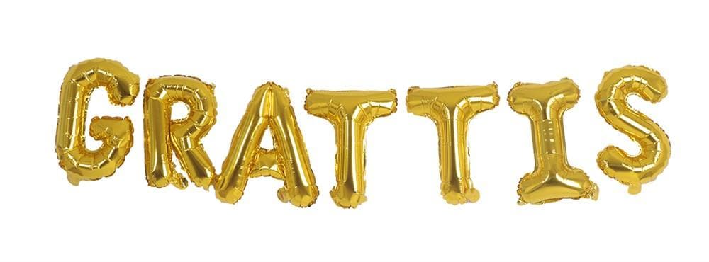 Ballonggirlang / Folieballong / Ballong - Grattis Student - Guld