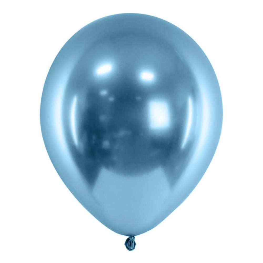10-Pack - Ballonger Blå Metallic