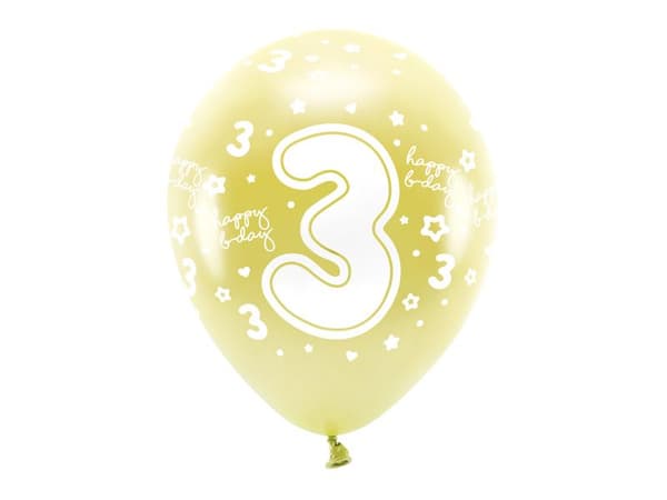 Ekologisk sifferballong siffra 3 (6st)