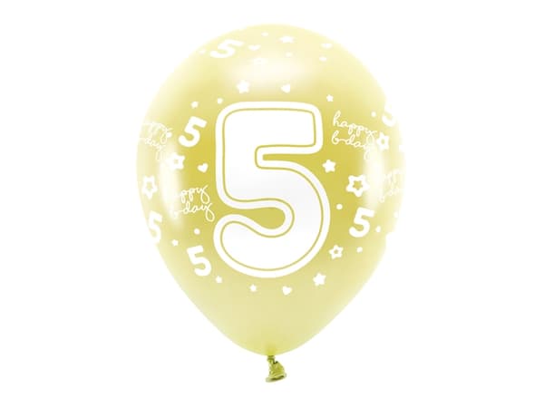 Ekologisk sifferballong siffra 5 (6st)