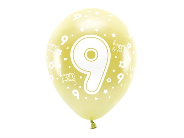 Ekologisk sifferballong siffra 9 (6st)
