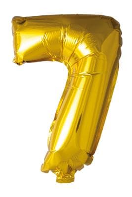 Folieballong siffror 7 i guld 41cm