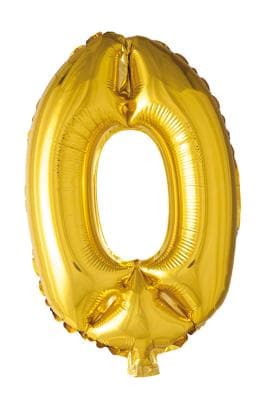 Folieballong siffror 0 i guld 102 cm