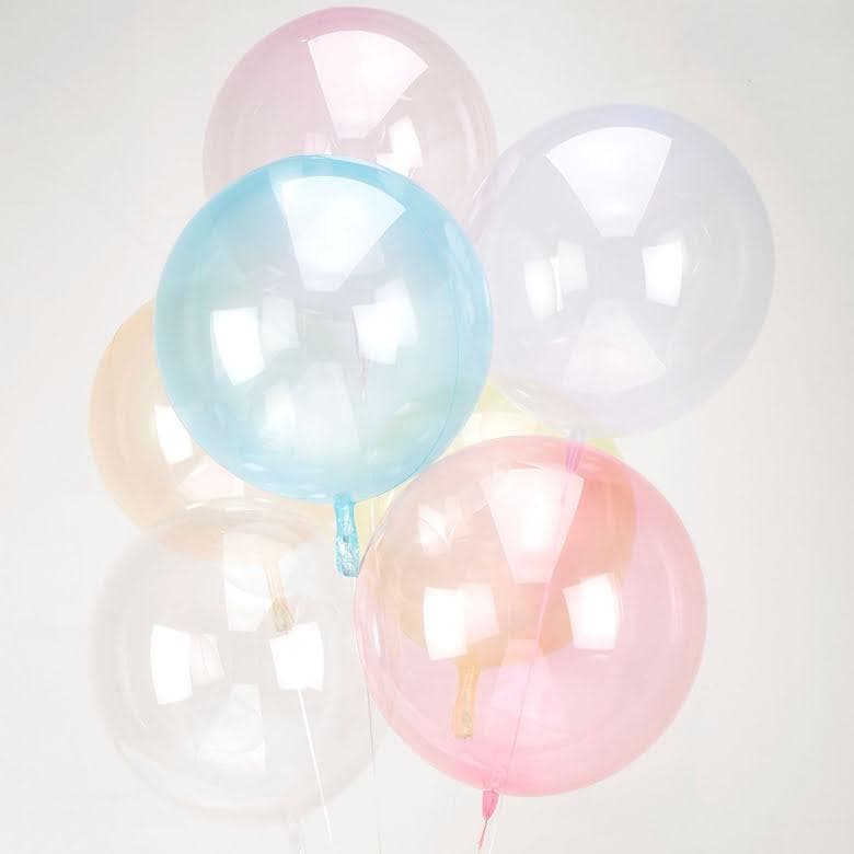 Klotballong - Transparent Mörkrosa - Rund Ballong - 40 cm