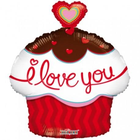 Folieballong, 46 cm , CUPCAKE I love you