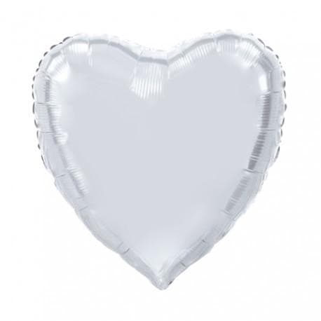 Folieballong - Hjärta Silver 92 cm