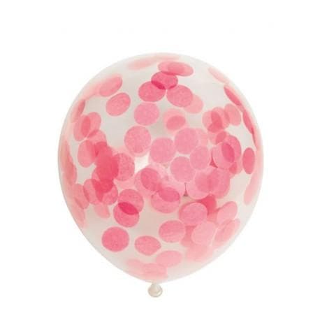 Konfettiballonger ljusrosa ( 6 Pack )
