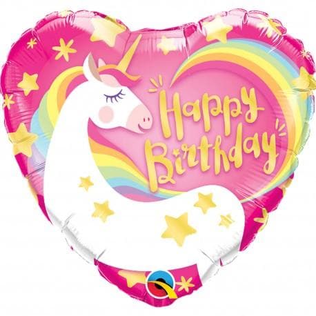 Folieballong Unicorn Happy Birthday