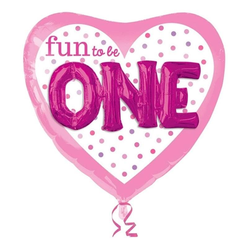 Folieballong Fun to be One Rosa (91cm x 91cm)