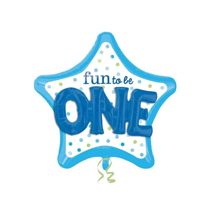 Folieballong Fun to be One blå (91cm x 91cm)