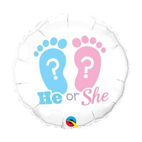 Gender Reveal Folieballong 'He or She' - 45 cm