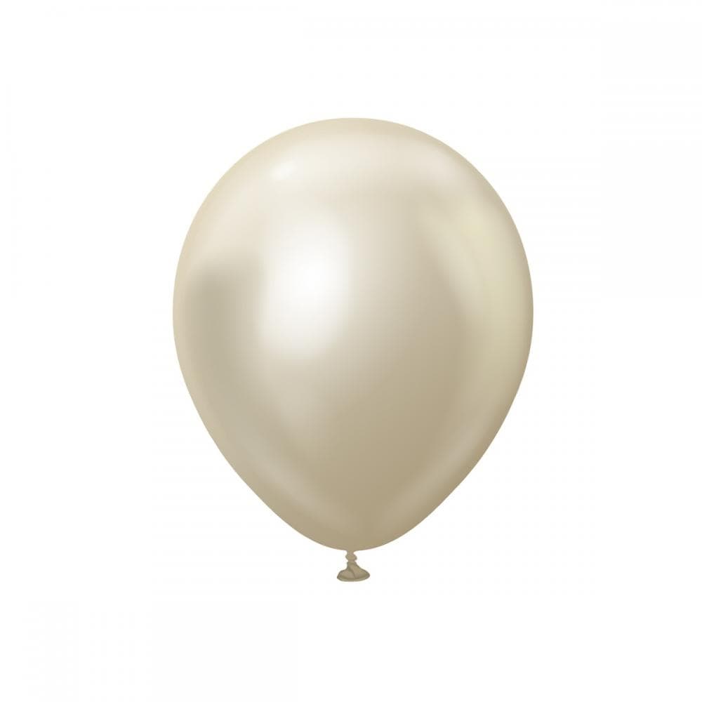 Latexballonger 10-Pack Vit Guld Chrome Pro, 30 cm - Ballongkungen