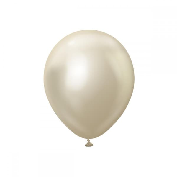 Latexballoner 10-Pak hvidguld Chrome Pro, 30 cm - Ballonkonge
