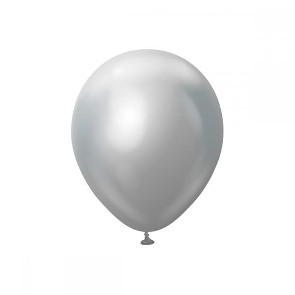 Lateksiilmapallot 10 kpl Silver Chrome Pro, 30 cm - The Balloon King