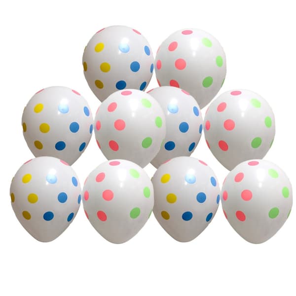 Gaggs Polka Dot Balloner 10-Pack hvide balloner