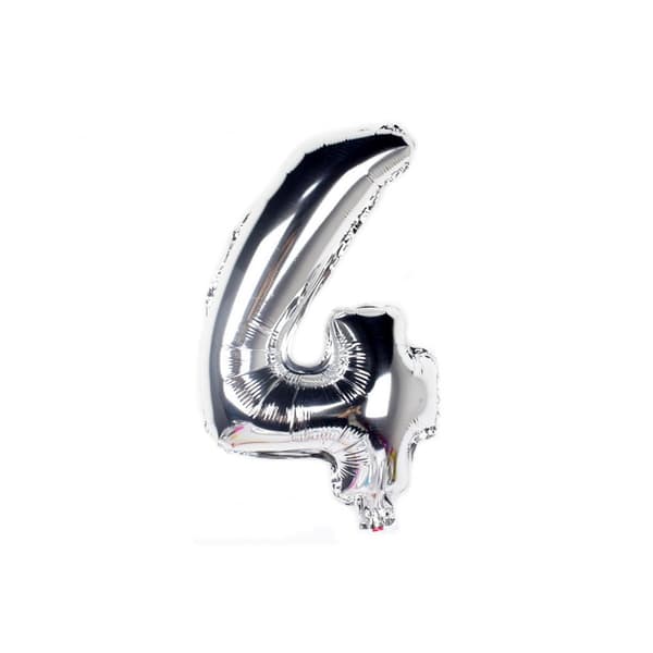 Sifferballong / Metallic Ballong 100 cm - Silver
