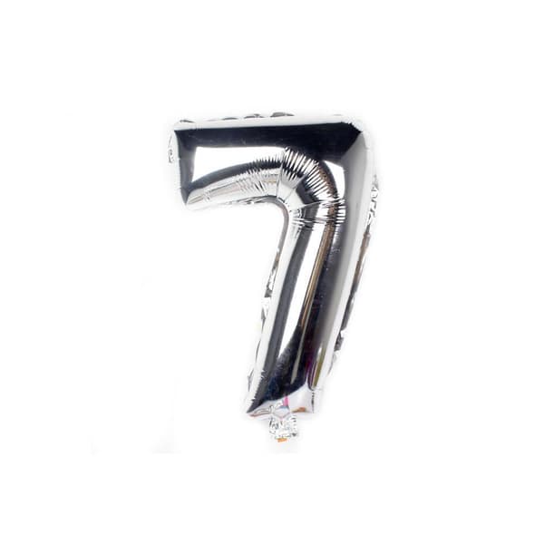 Sifferballong / Metallic Ballong 34 cm - Silver