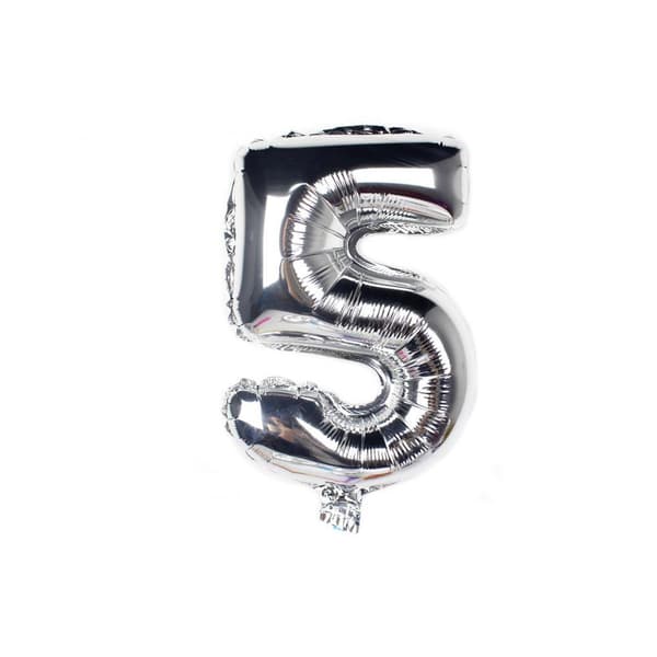 Sifferballong / Metallic Ballong 34 cm - Silver