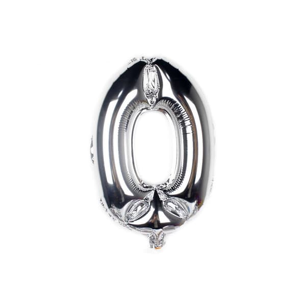 Sifferballong / Metallic Ballong 34 cm - Silver