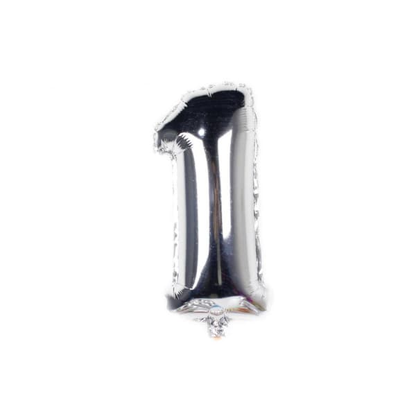 Sifferballong / Metallic Ballong 34 cm - Silver