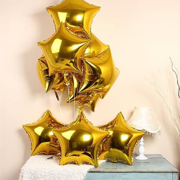 Folieballonger Stjärna Guld - Guld Stjärna Självförslutande Metallic Ballonger för Stjärnfest och Guldfester