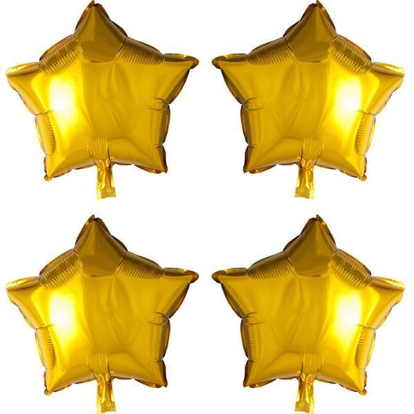 Folieballonger Stjärna Guld - Guld Stjärna Självförslutande Metallic Ballonger för Stjärnfest och Guldfester